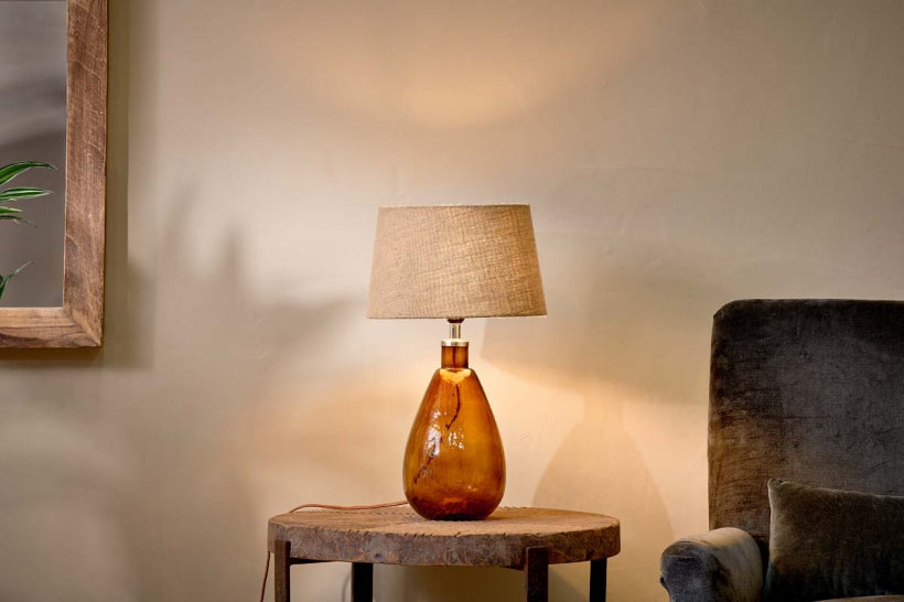 Copy of Baba Burnt Amber Glass Lamp - Small Tall