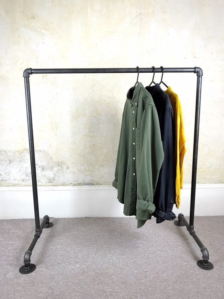 Black steel pipe clothes rail